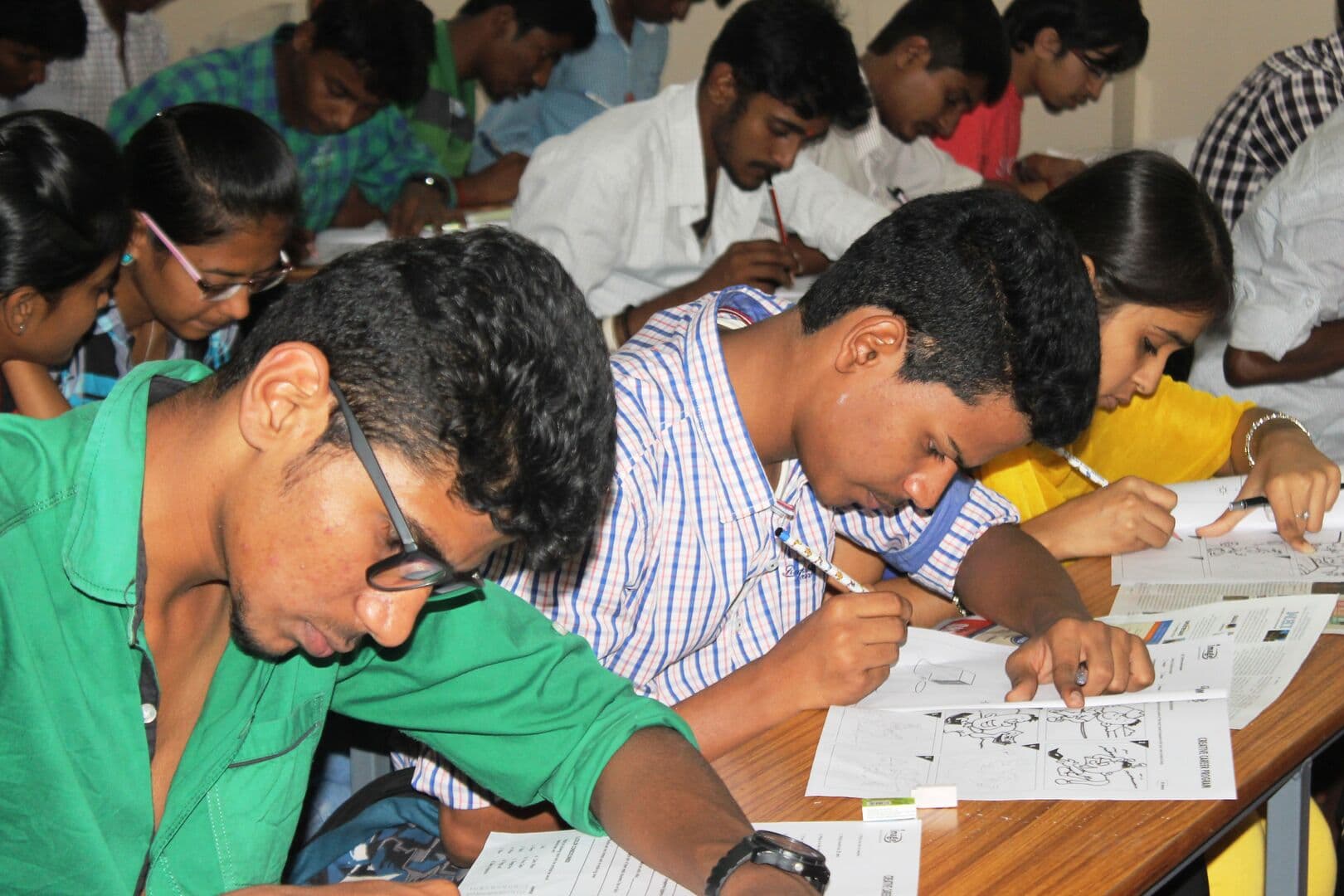 Students learning together in a classroom